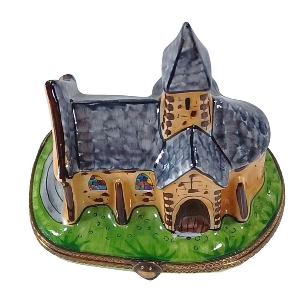 Limoges Old World Church Chapel Cathedral Trinket Box Very Rare! - Picture 3 of 11